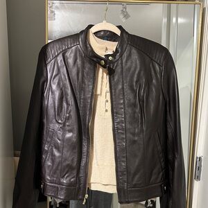 Cole Haan Dark Brown Leather Jacket